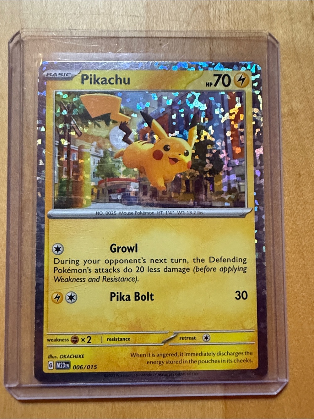 Pokemon Pikachu Holographic Yellow Lightning Bolt Card
